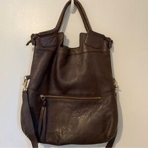 Foley + Corinna Mid City Tote Dark Brown Leather Shoulder Bag